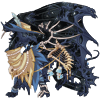 The song The Foundations Of Decay by My Chemical Romance as a black and blue Guardian dragon.