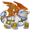 Gerhard Gregor from The PROX Transmissions as a white and yellow Snapper dragon.