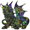 Alexander Hilbert from Wolf 359 as a green and purple Bogsneak dragon.