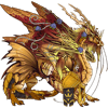 King Knight from Shovel Knight as a red Nocturne dragon.