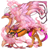 Loverboy from HLVRV as a pink and orange Skydancer dragon.