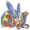 Rainboomer from Toon:HLVRAI as a rainbow-colored Veilspun dragon.